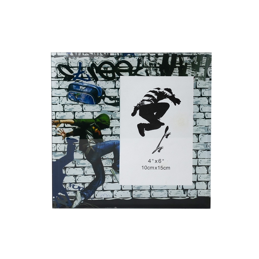 PORTA RETRATO SKATE 10X15 CM VIDRO 