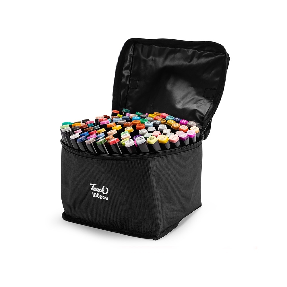KIT CANETAS MARCADORAS PONTAS DUPLAS 100 CORES 